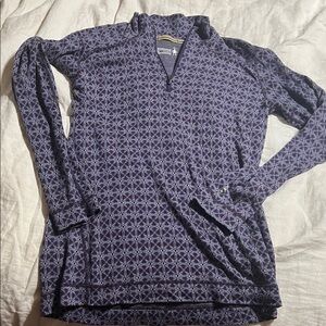Smartwool purple and White Patterned Half-Zip Pullover (flaw)